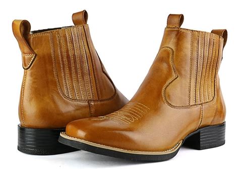 botas de couro masculina cano curto|Bota Dakota Country de Cano Curto .